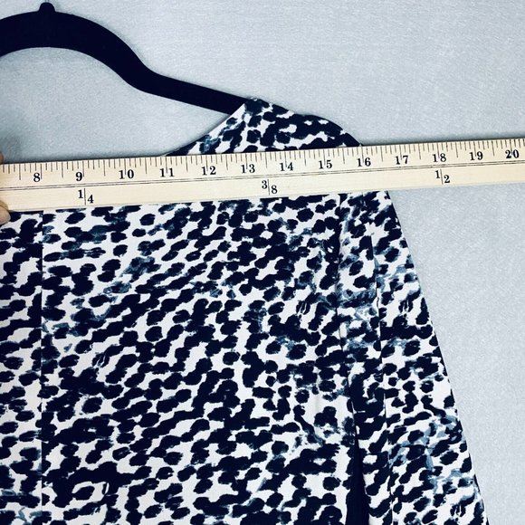 Slimming Lauren Ralph Lauren Dress 12 Black Stretch Leopard Print 3/4 Sleeve - Picture 7 of 12